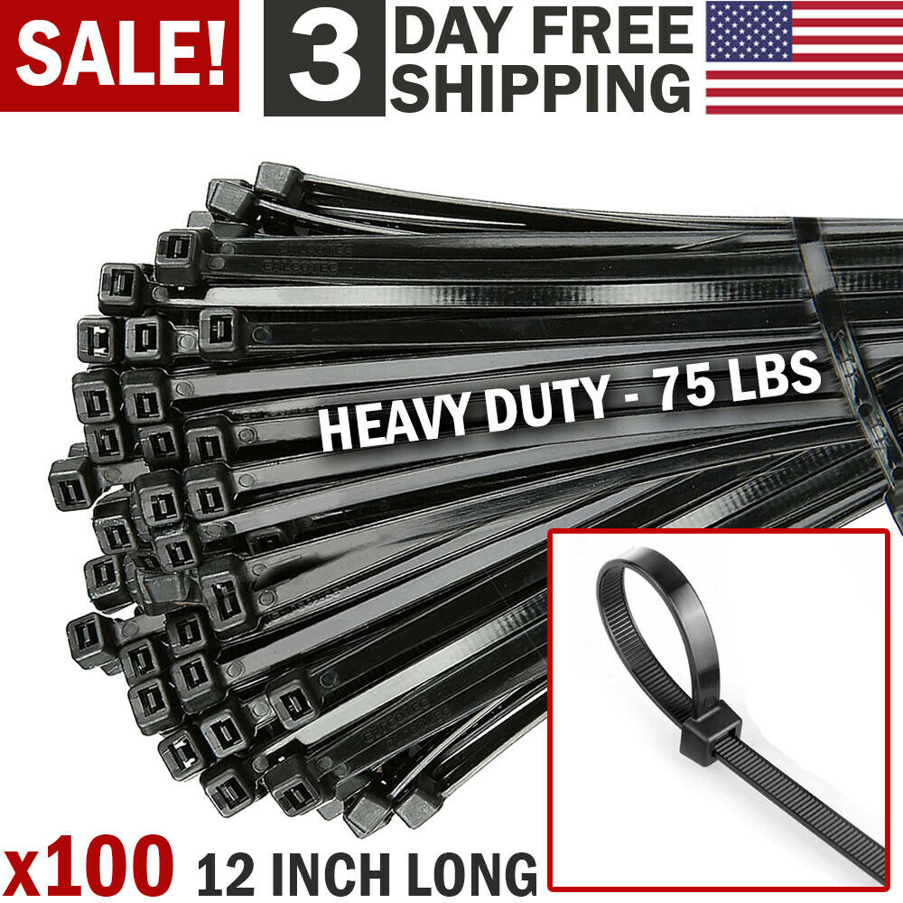 Black 12" Zip Ties